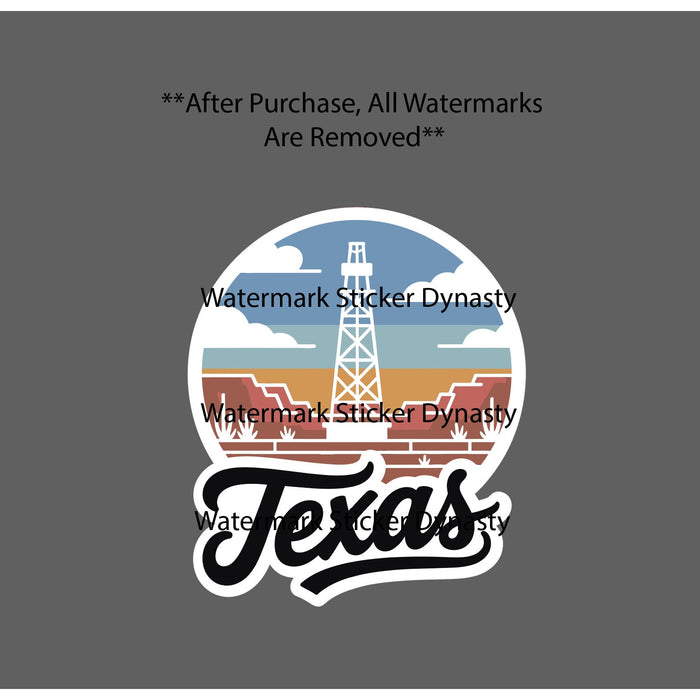 Texas Oil Rig Sticker Waterproof Decal Business Money Black Gold Gift NEW