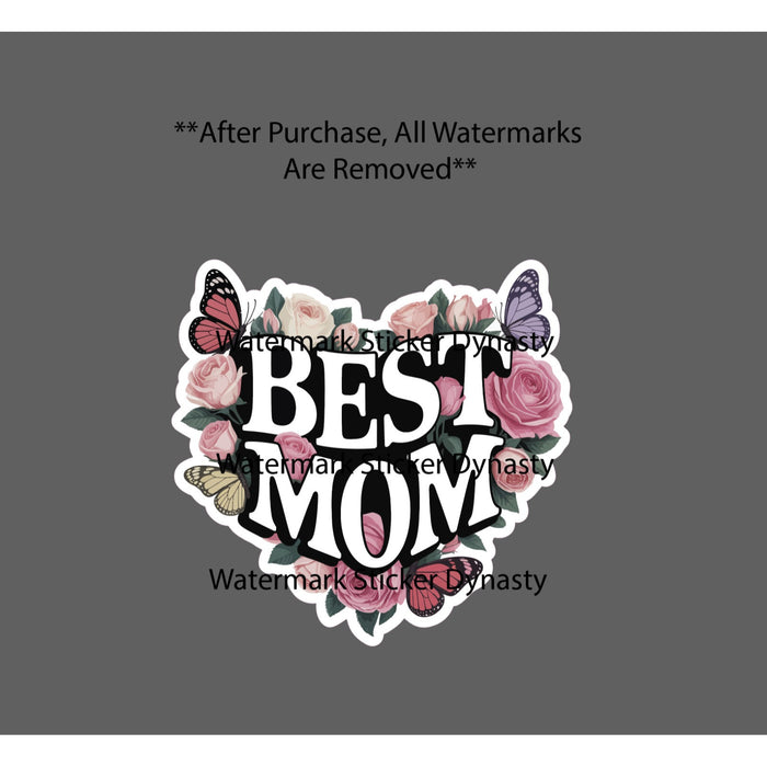 Best Mom Sticker Waterproof Decal Heart Love Flower Floral Butterfly Gift NEW