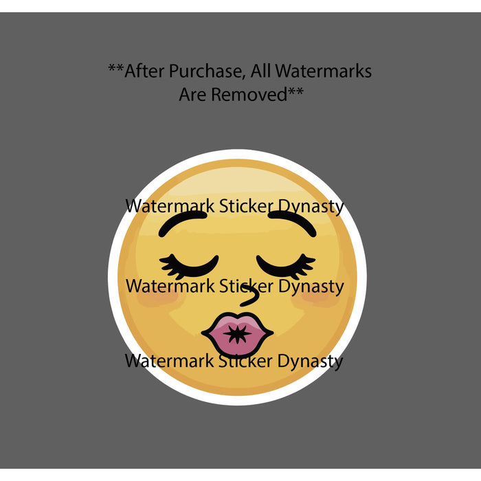 Kissing Face Sticker Waterproof Decal Emoticon Emoji Text Message Gift NEW