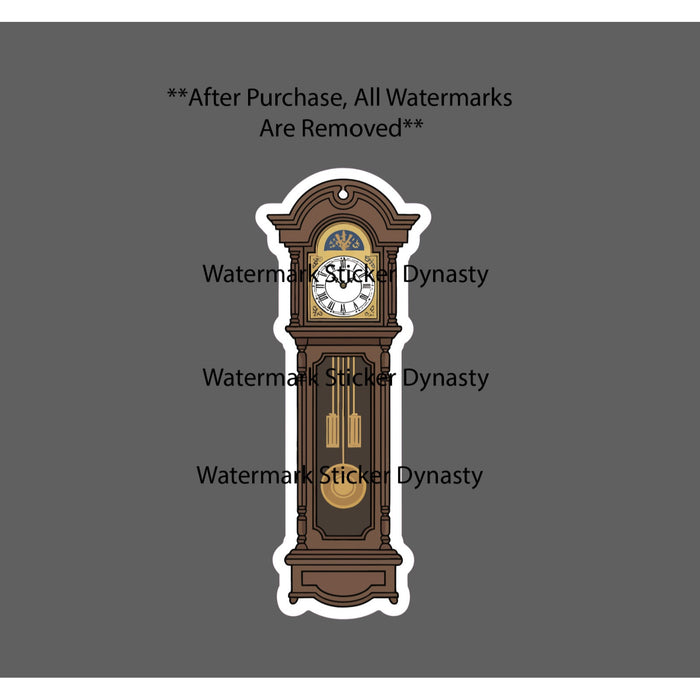 Grandfather Clock Sticker Waterproof Decal Time Retro Vintage Home Gift NEW