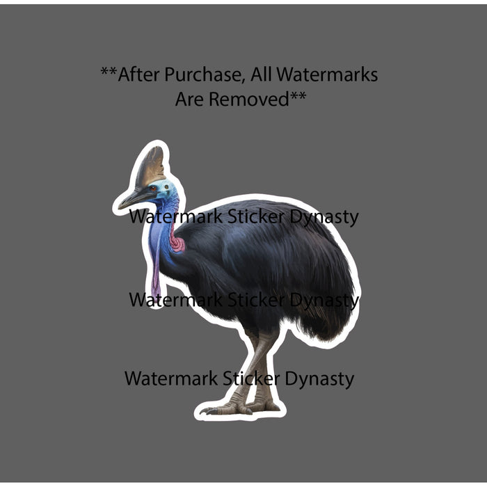 Cassowary Sticker Waterproof Decal Bird Animal Outdoor Wildlife Dino Gift NEW