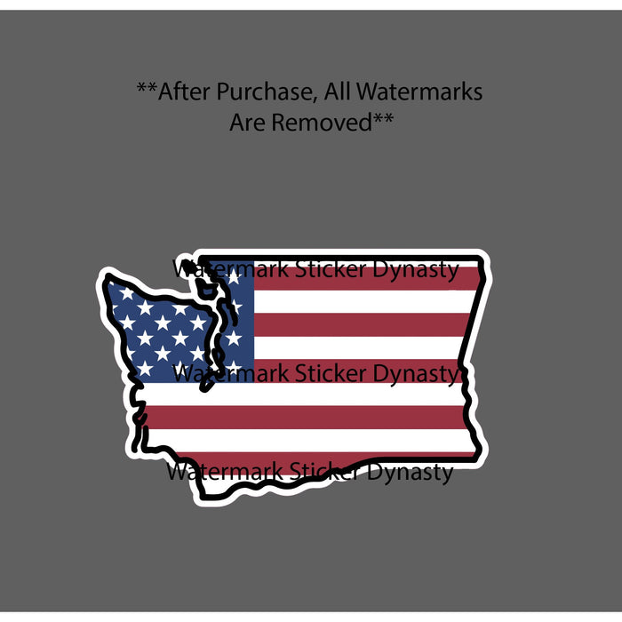 Washington Sticker Waterproof Decal USA Flag State America Gift NEW