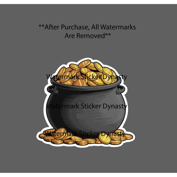 Pot of Gold Sticker Waterproof Decal Gold Leprechaun Story Book Movie Gift NEW