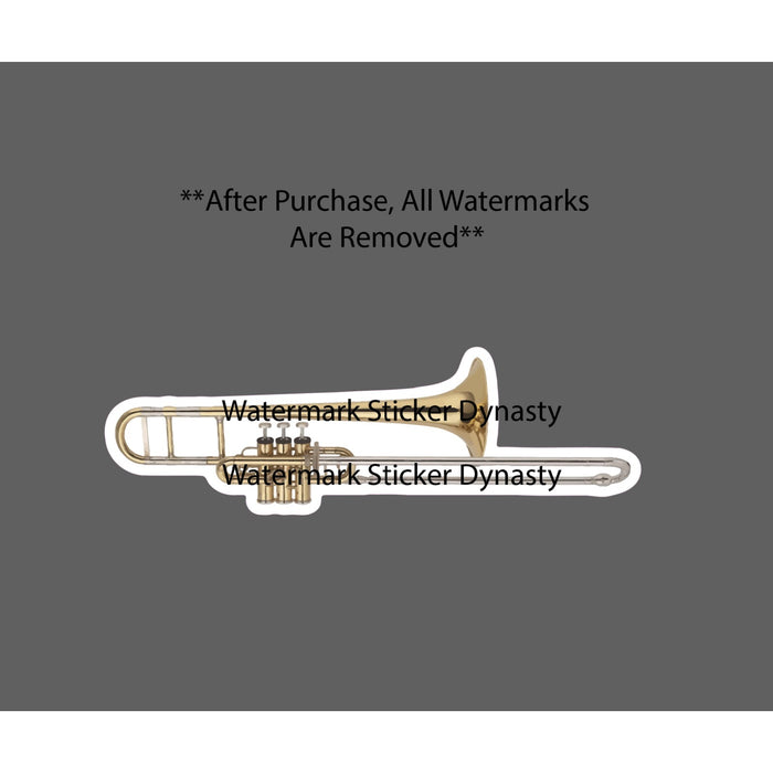 Trombone Sticker Waterproof Decal Music Band Instrument Jazz Gift NEW