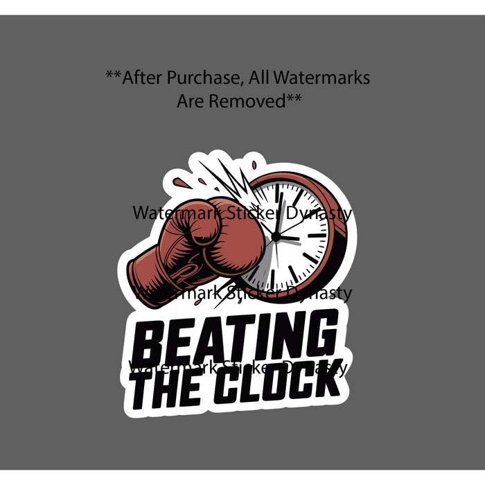 Beating the Clock Sticker Waterproof Decal Quote Punch Work Job Gift NEW