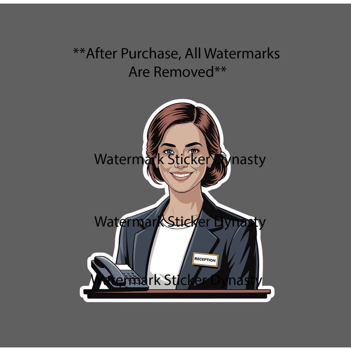 Receptionist Sticker Waterproof Decal Phone Front Desk Work Business Gift NEW