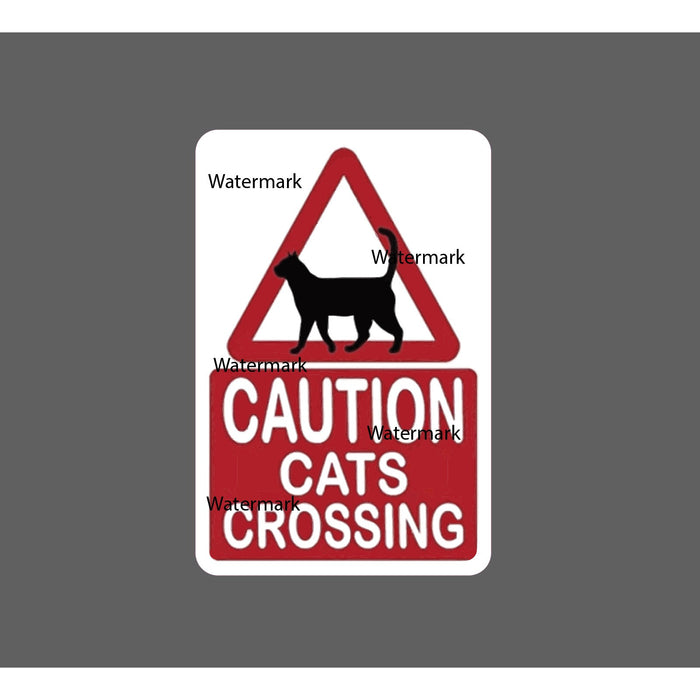 Cat Crossing Sticker Caution Waterproof NEW