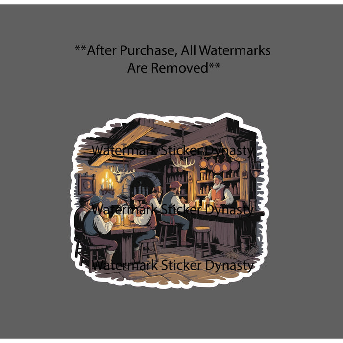 Medieval Tavern Sticker Waterproof Decal Bar Drinking History Retro Gift NEW
