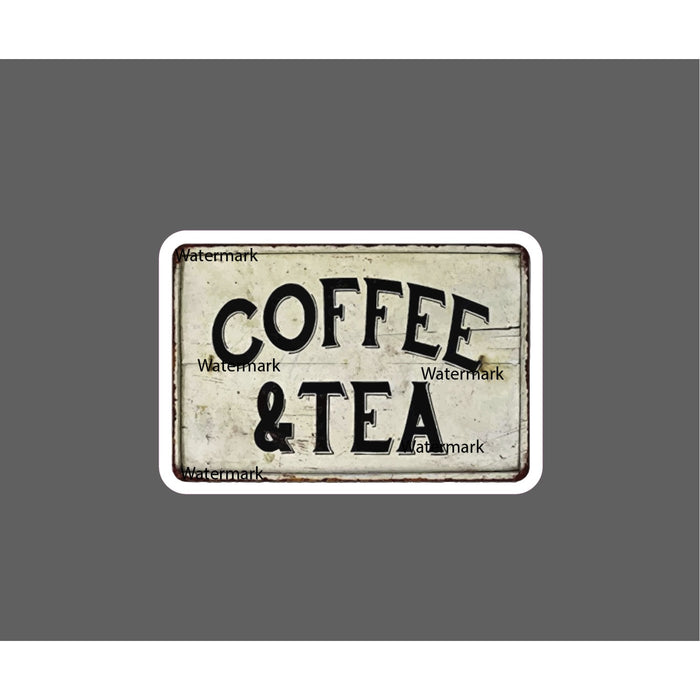 Coffee and Tea Sticker Retro Waterproof NEW