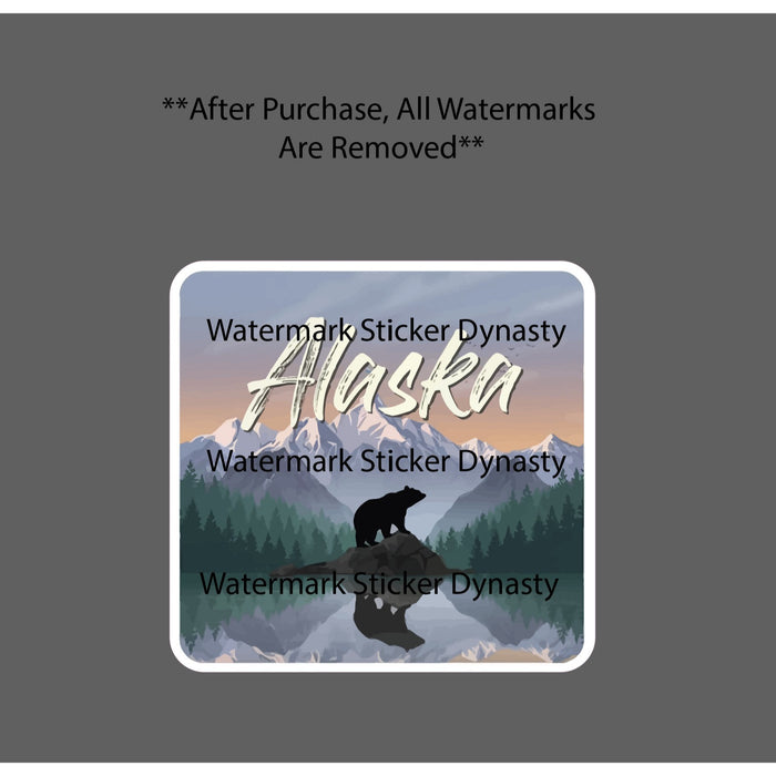Alaska Nature Scene Sticker Waterproof Decal State Mountains Bear Gift NEW