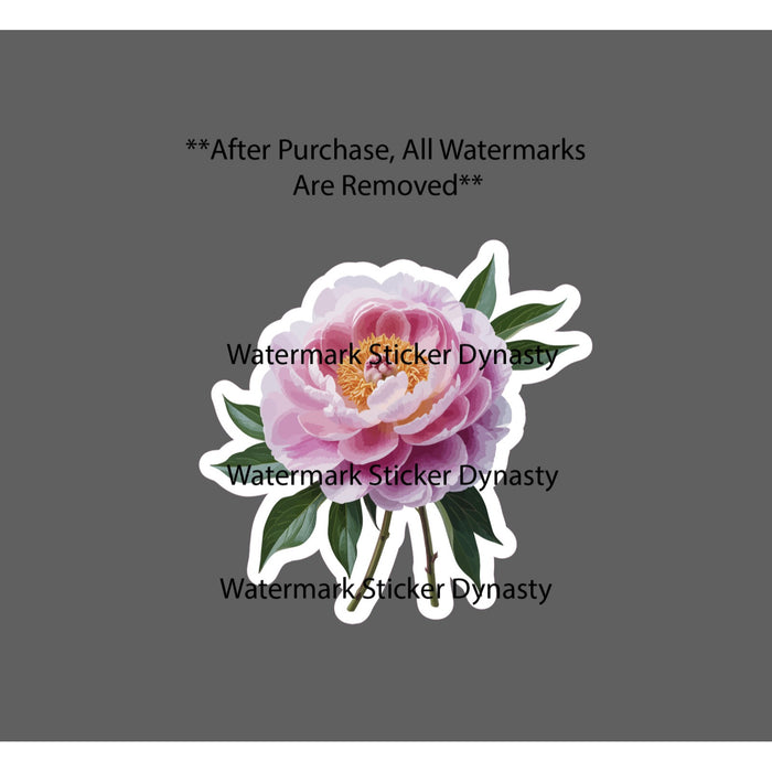 Peony Sticker Waterproof Decal Flower Floral Pink Nature Garden Gift NEW
