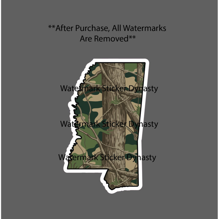 Mississippi Sticker Waterproof Decal State Camo Hunting Fishing Gift NEW