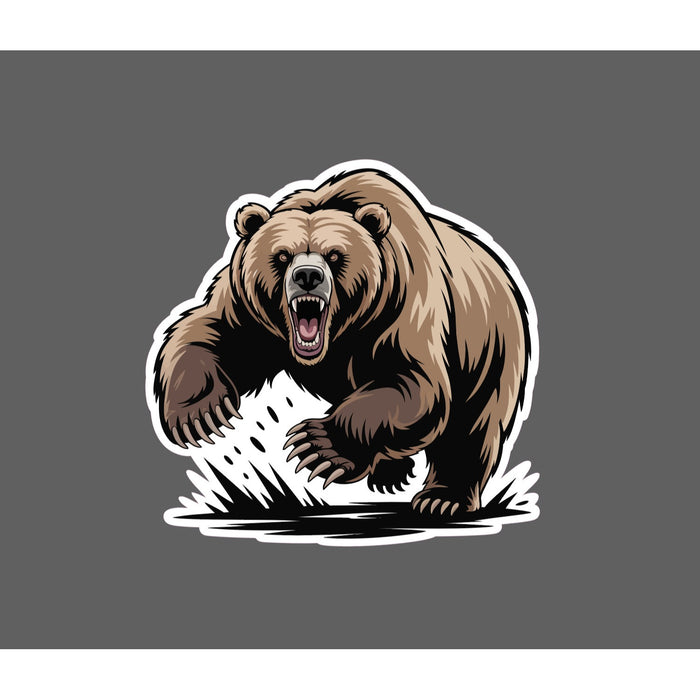 Grizzly Sticker Attack Bear Power Rage Wildlife Outdoor Gift Waterproof NEW
