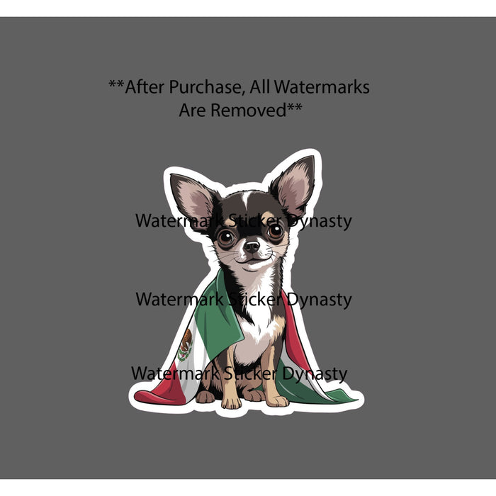 Chihuahua Sticker Waterproof Decal Mexico Flag Mexican Dog Animal Pet Gift NEW