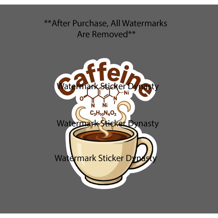 Coffee Caffeine Molecules Sticker Waterproof Decal Chemicals Science Gift NEW
