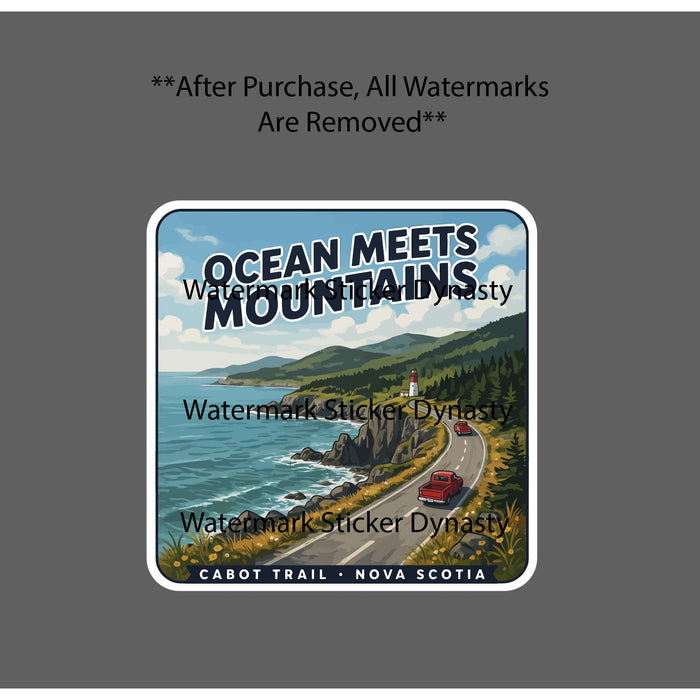 Cabot Trail Sticker Waterproof Decal Ocean Meets Mountains Drive Car Gift NEW