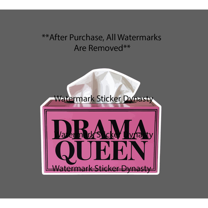 Drama Queen Sticker Waterproof Decal Tissue Box Tears Crying Funny Gift NEW