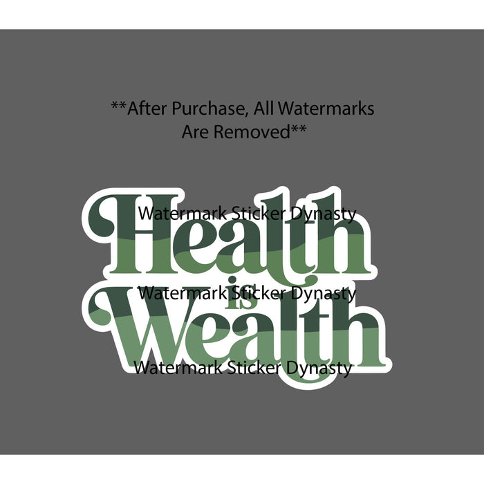 Health Is Wealth Sticker Waterproof Decal Food Gym Healthy Life Gift NEW