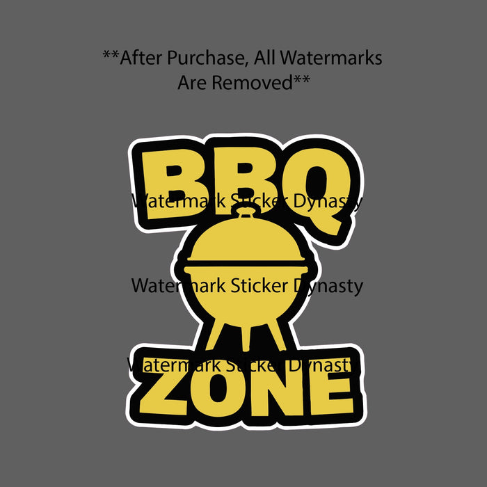 BBQ Zone Sticker Waterproof Decal Food Grill Barbeque Ribs Steak Gift NEW