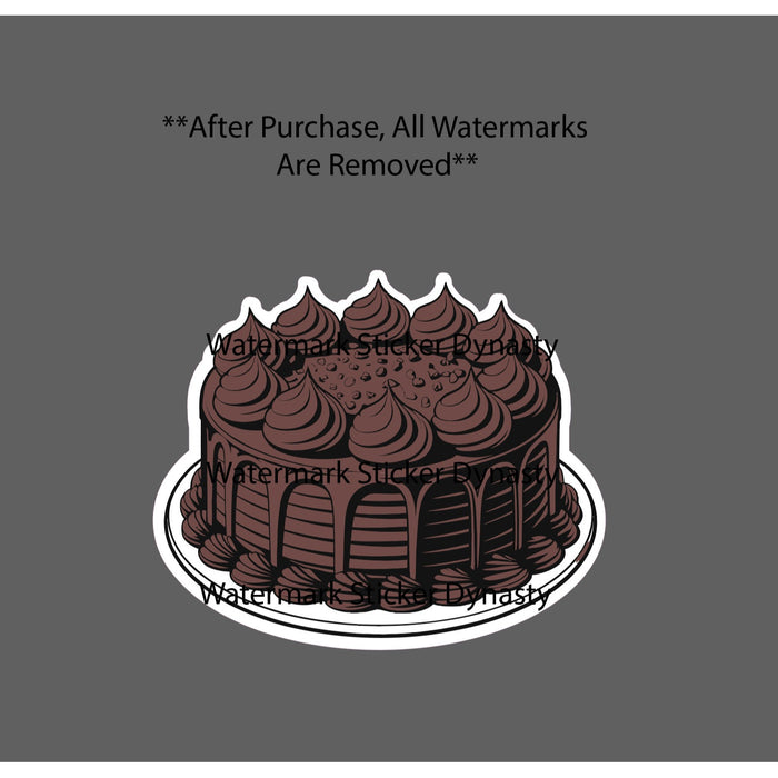 Chocolate Cake Sticker Waterproof Decal Dessert Food Dinner Gift NEW