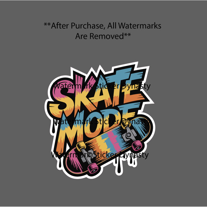 Skate Mode Sticker Waterproof Decal Skateboarder Neon Graffiti Sport Gift NEW