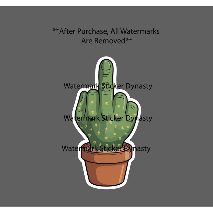 Cactus Middle Finger Sticker Waterproof Decal Funny Humor Plant Desert Gift NEW