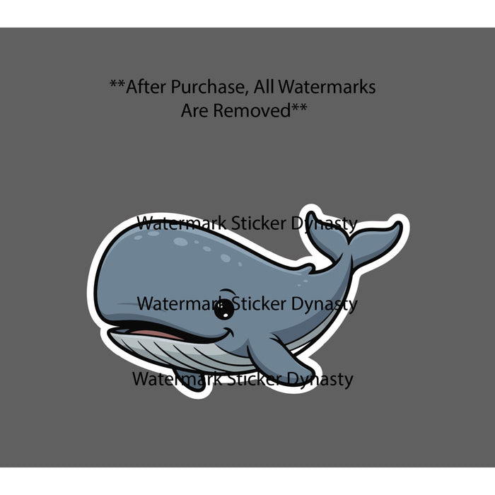 Sperm Whale Sticker Waterproof Decal Cartoon Cute Kawaii Animal Ocean Gift NEW