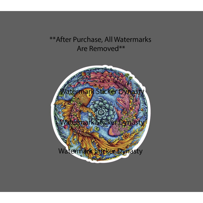 Koi Fish Sticker Waterproof Decal Pond Art Beautiful Abstract Gift NEW
