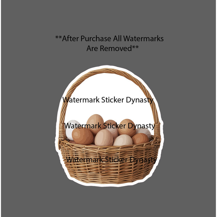 Egg Basket Sticker Waterproof Decal Eggs Farm Homestead Country Rural Gift NEW