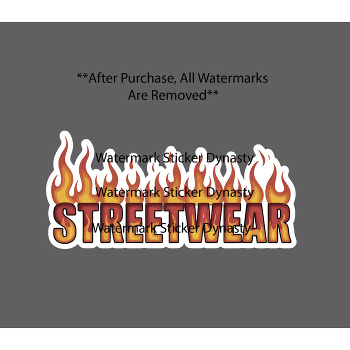Streetwear Sticker Waterproof Decal Fire Flames Clothes Outfit Style Gift NEW