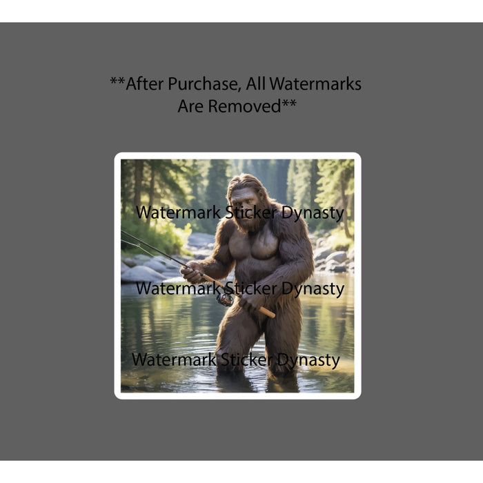Bigfoot Fishing Sticker Waterproof Decal Outdoor Nature Travel Legend Gift NEW