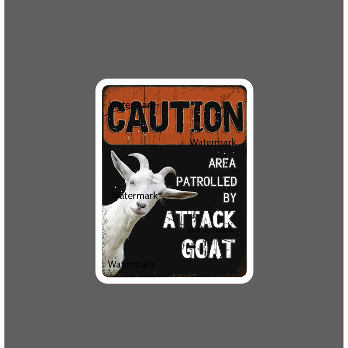 Attack Goat Sticker Caution Waterproof NEW