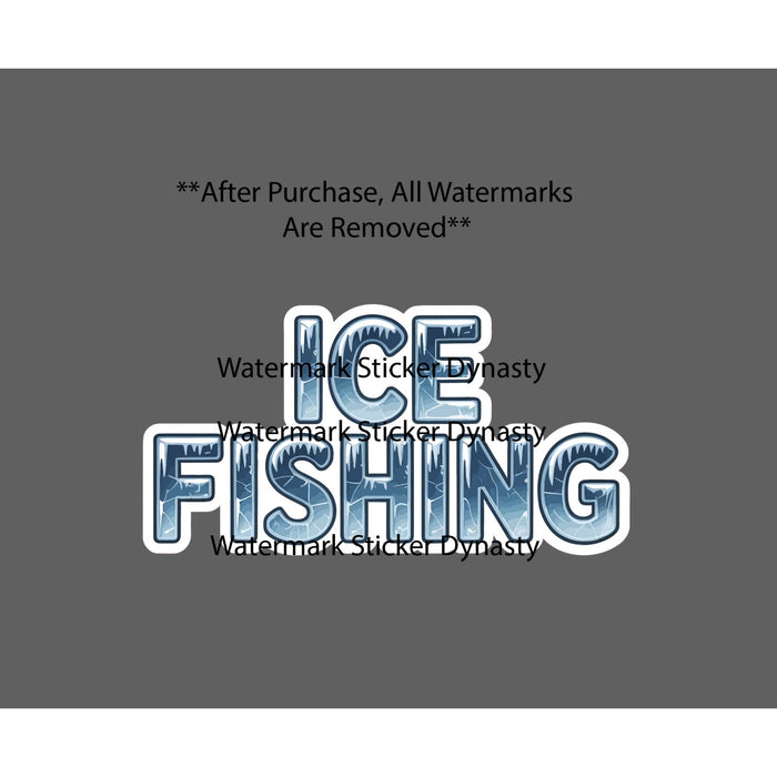 Ice Fishing Sticker Waterproof Decal Winter Fish Outdoor Nature Gift NEW