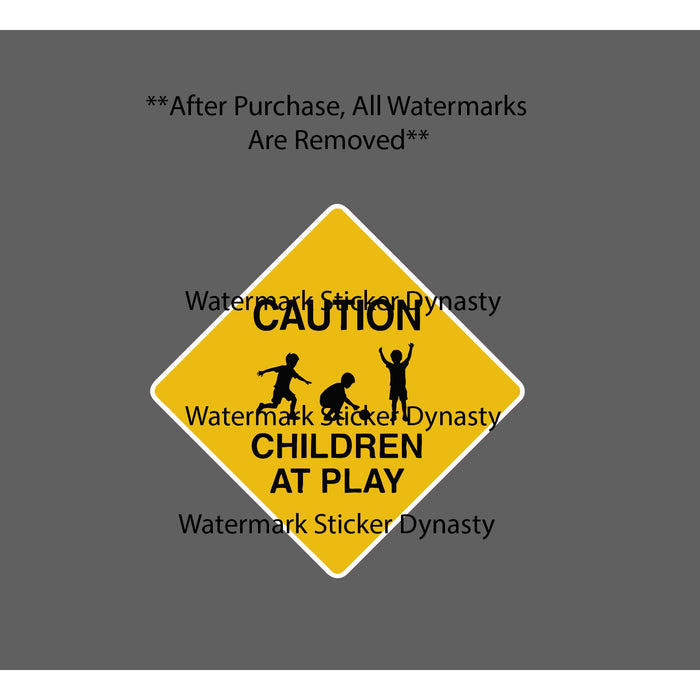 Children at Play Sticker Waterproof Decal Games Caution Warning Beware Gift NEW