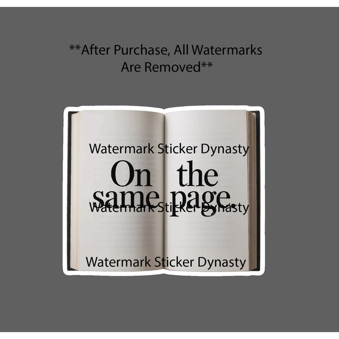 On The Same Page Sticker Waterproof Decal Book Reading Reader Quote Gift NEW