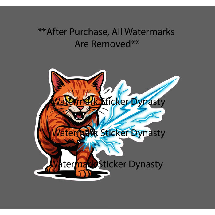 Cat Lighting Paws Sticker Waterproof Decal Attack Danger Funny Humor Gift NEW