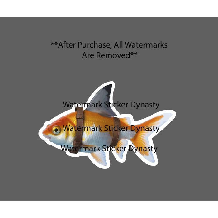 Goldfish Shark Fin Sticker Waterproof Decal Animal Fish Tank Funny Gift NEW
