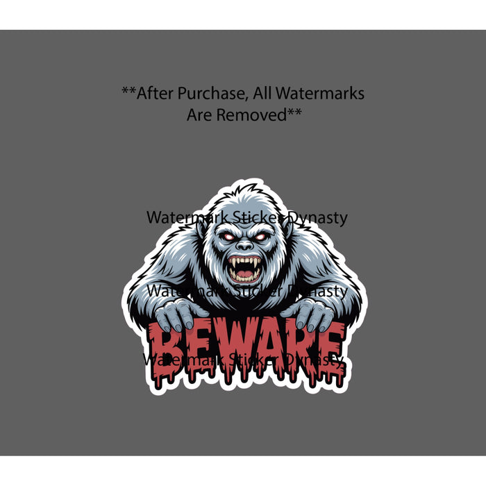 Yeti Sticker Waterproof Decal Horror Scary Beware Legend Mountain Gift NEW