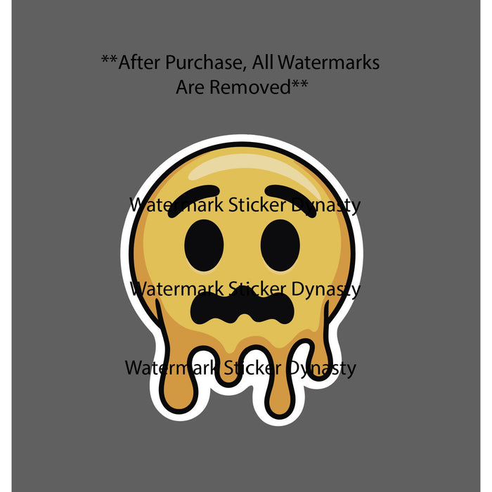 Melting Face Emotion Sticker Waterproof Decal Emoji Text Gift NEW