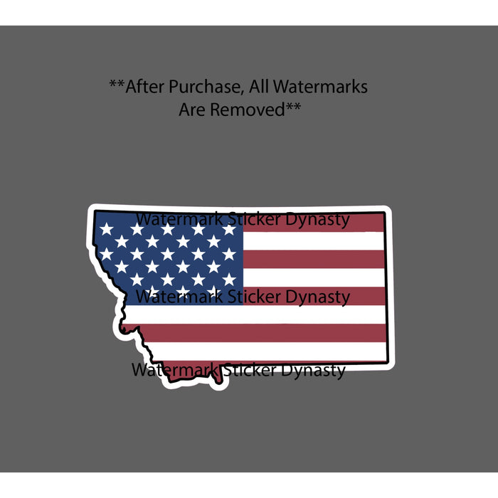 Montana Sticker Waterproof Decal State American Flag USA Patriotic Gift NEW