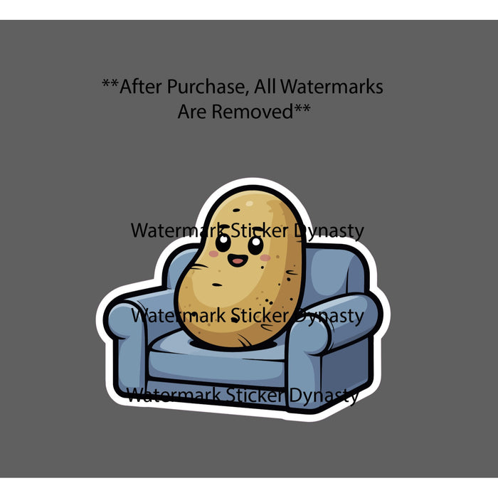 Couch Potato Sticker Waterproof Decal Food Funny Lazy Idiom Humor Gift NEW