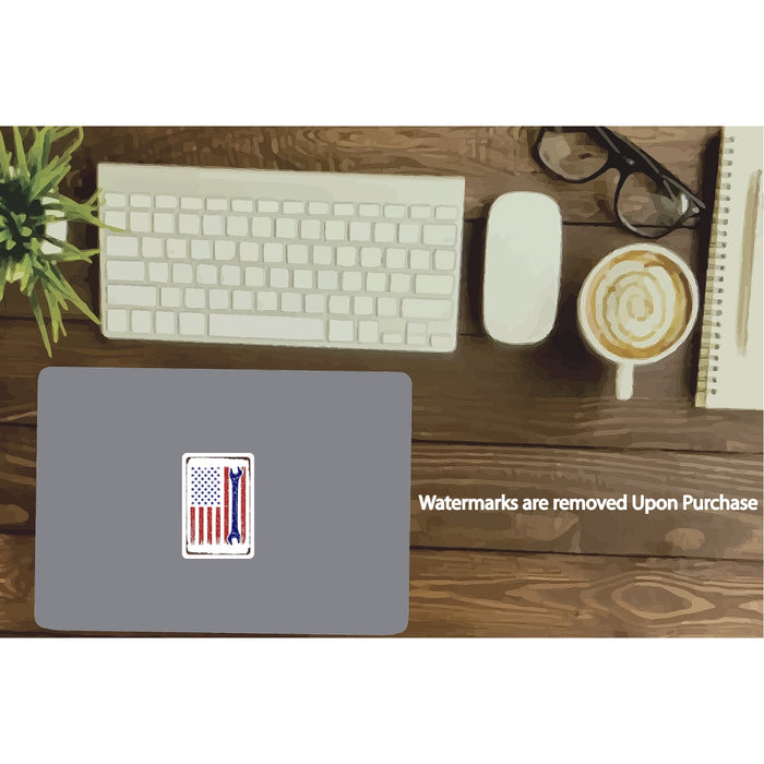 American Flag Wrench Sticker Work Labor USA Decal Patriotic Gift NEW