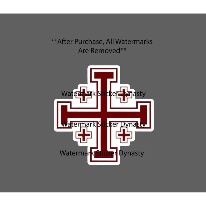 Jerusalem Cross Sticker Waterproof Decal Faith Jesus History Warrior Gift NEW