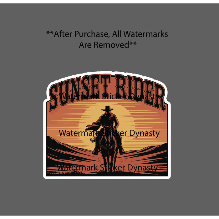 Sunset Rider Sticker Waterproof Decal Western Cowboy Movie TV Book Film Gift NEW