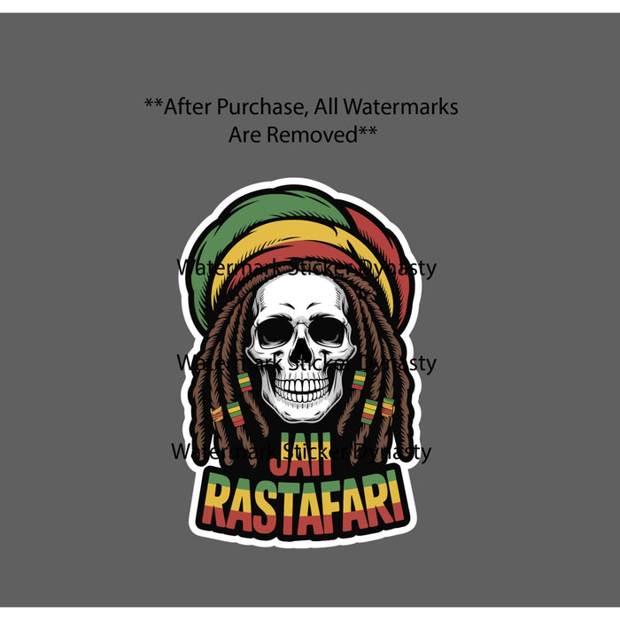 Jah Rastafari Sticker Waterproof Decal Reggae Music Jamaica Dreadlocks Gift NEW