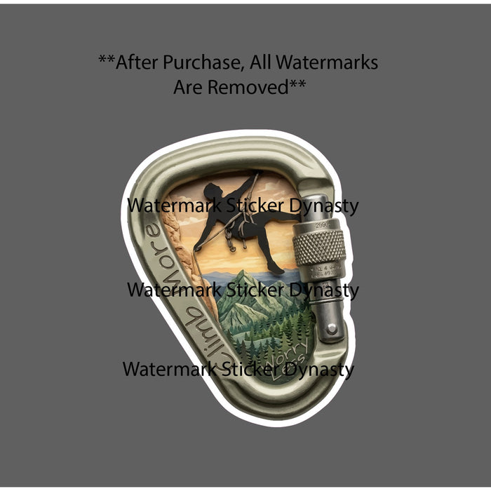 Climb More Sticker Waterproof Decal Climber Mountain Outdoor Carabiner Gift NEW