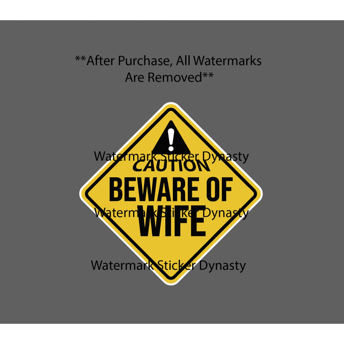 Beware of Wife Sticker Waterproof Decal Caution Warning Danger Funny Gift NEW