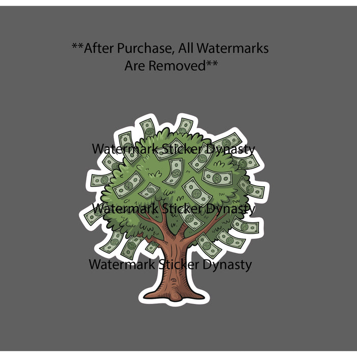Money Tree Sticker Waterproof Decal Cash Business Work Funny Humor Gift NEW
