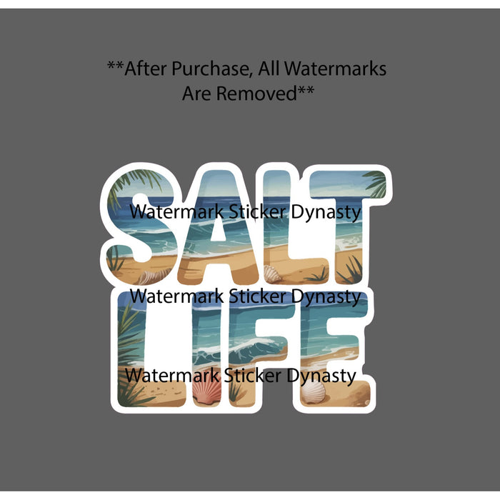 Salt Life Sticker Waterproof Decal Ocean Beach Waves Tropical Shell Gift NEW