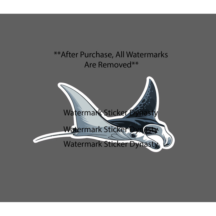 Manta Ray Sticker Waterproof Decal Animal Ocean Beach Wildlife Nature Gift NEW